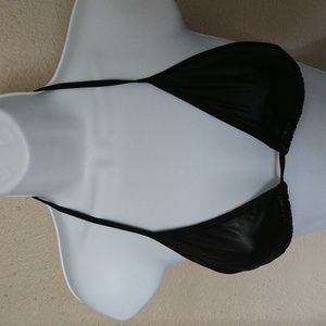 Pleather-Like Swimsuit Top